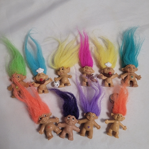 Lot of 10 Misc Mini Troll Dolls Pencil Topper Figures - Picture 1 of 6